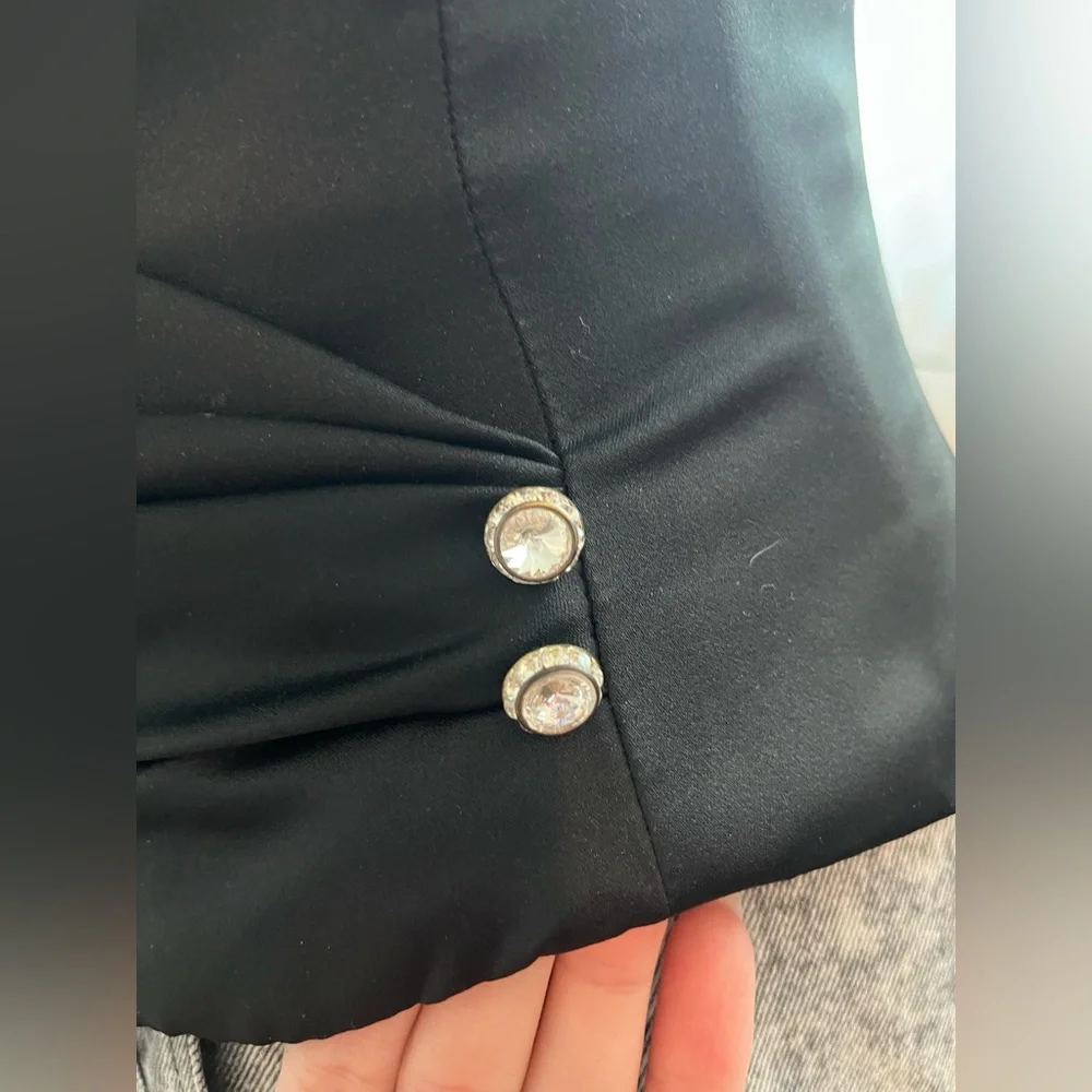 Vintage Mori lee corset with rhinestone detail and ruching 90s - Picture 8 of 14